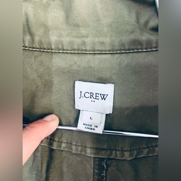 J.Crew women’s jacket light material with pockets adjustable on the waist L SIZE - Picture 8 of 13